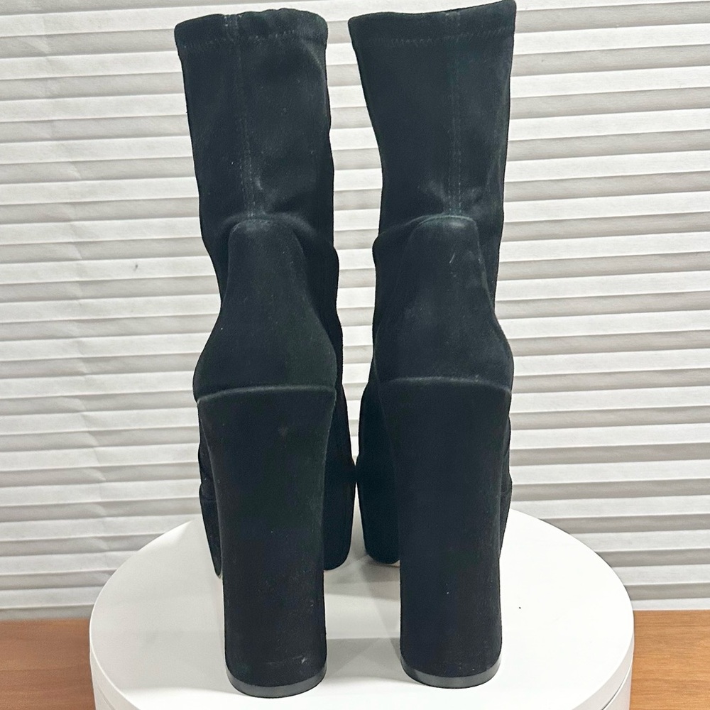 🌹STUART WEITZMAN🌹 Skyhigh Black Platform Booties In Black Size: 9 - Picture 9 of 14